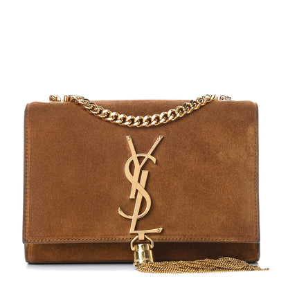 Saint Laurent Suede Small Classic Monogram Kate Tassel Satchel Light Ochre 1 of 17