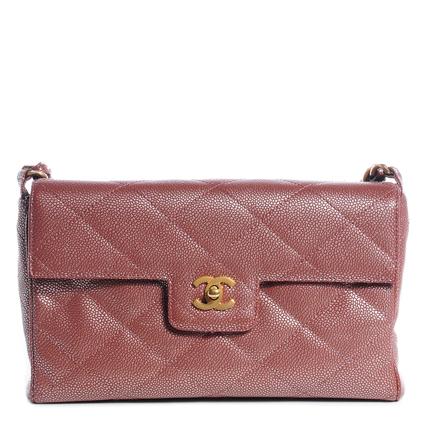Metallic Caviar Quilted Medium Single Flap Bag