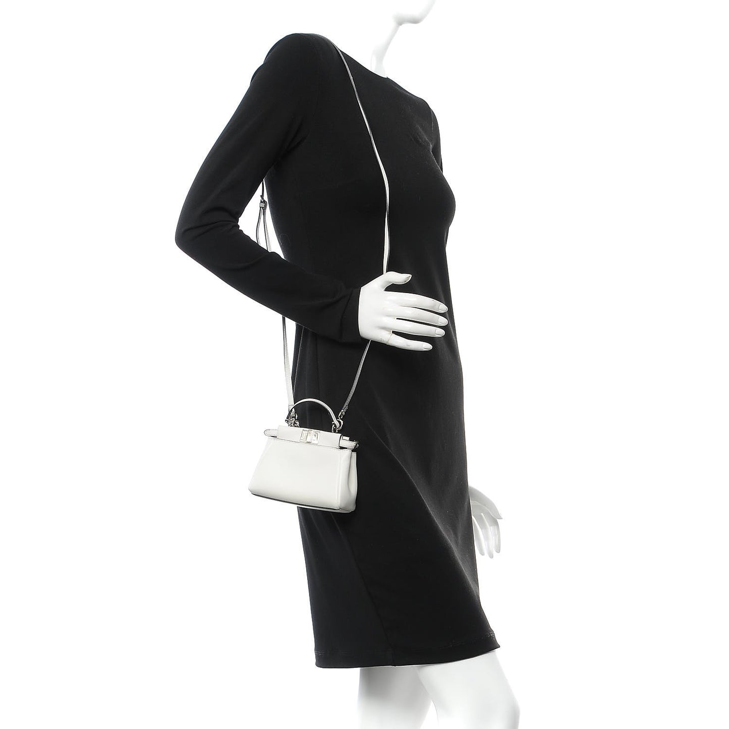 Shiny Nappa Micro Peekaboo Iconic Satchel White