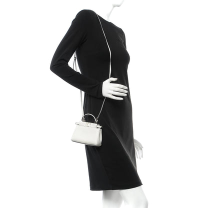Fendi Shiny Nappa Micro Peekaboo Iconic Satchel White 2 of 9