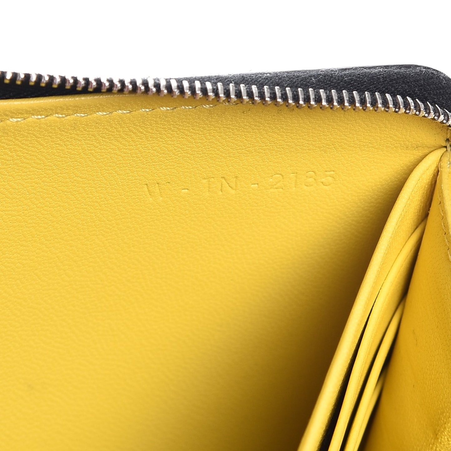 Calfskin Large Zip Around Multifunction Wallet Black Citron