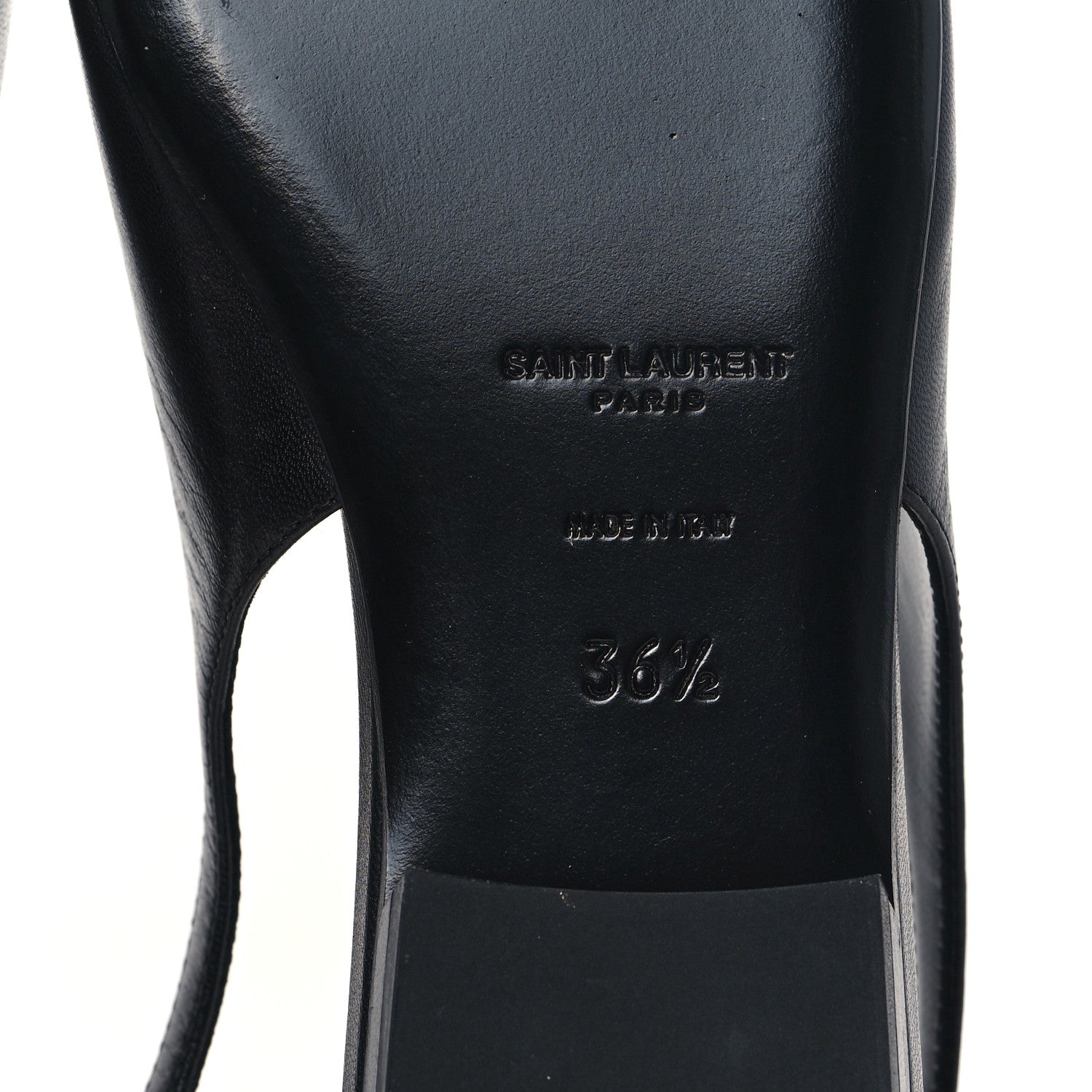 Saint Laurent Patent Smooth Lambskin Anais Slingback Flats 36.5 Black Navy 6 of 10