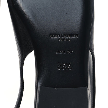Saint Laurent Patent Smooth Lambskin Anais Slingback Flats 36.5 Black Navy 6 of 10