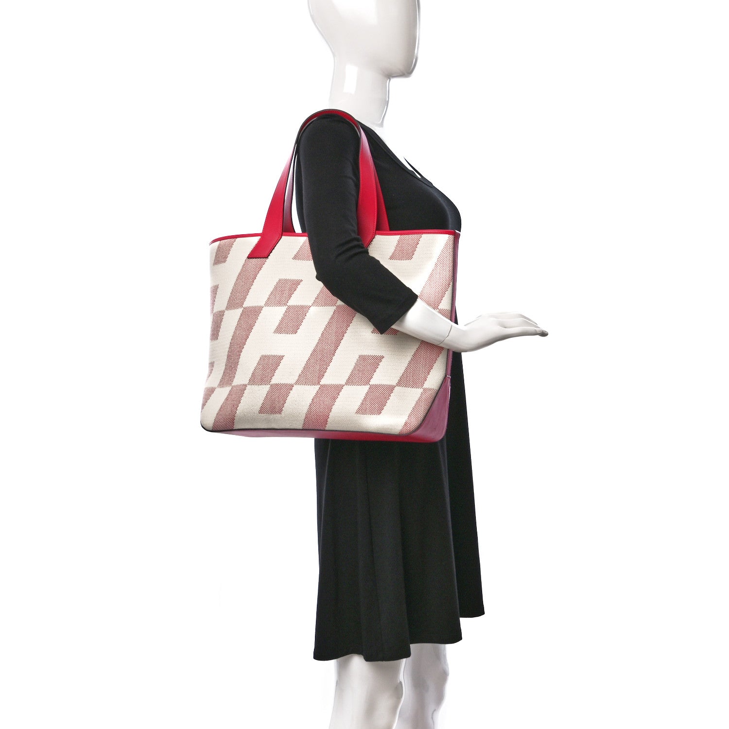 Hermes Swift H Canvas Cabas H En Biais 40 FRAMBOISE 2 of 9