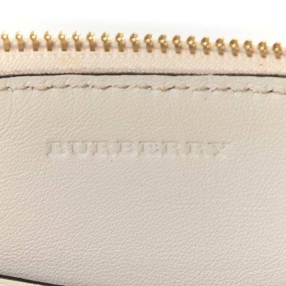 Burberry Calfskin Perforated Peyton Crossbody Clutch Bag White 5 of 9