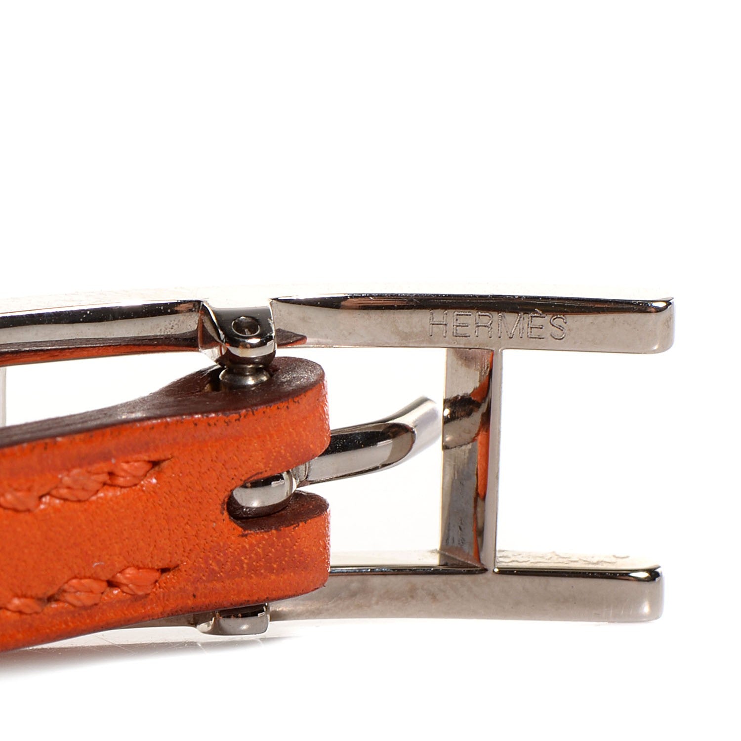 Hermes Tadelakt Hapi 3 MM Triple Tour Wrap Bracelet Size Medium Orange 8 of 9