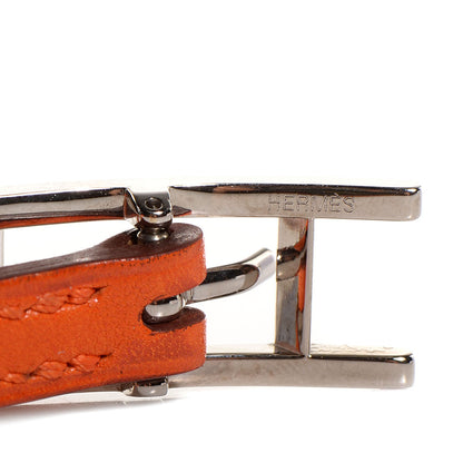 Hermes Tadelakt Hapi 3 MM Triple Tour Wrap Bracelet Size Medium Orange 8 of 9