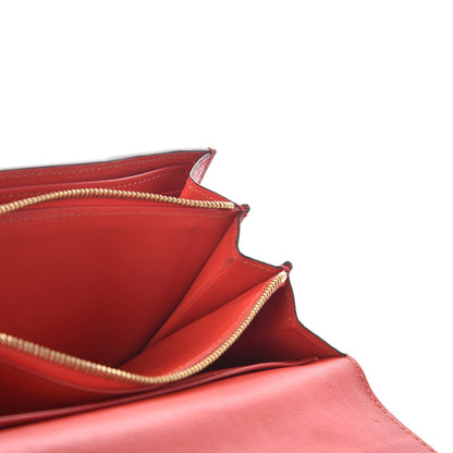 Celine Drummed Calfskin Large Multifunction Flap Wallet Coquelicot 11 of 11