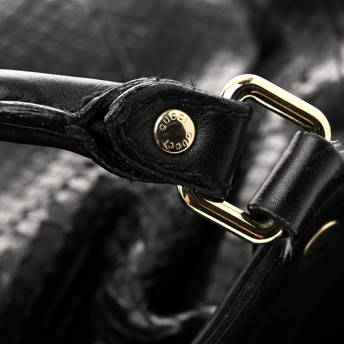 Snakeskin Large Sukey Tote Black