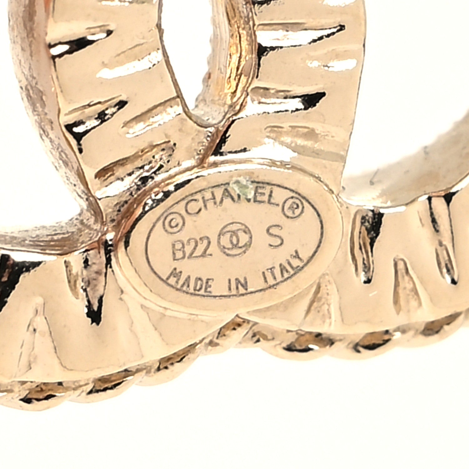 Chanel Crystal CC Earrings Gold 4 of 4