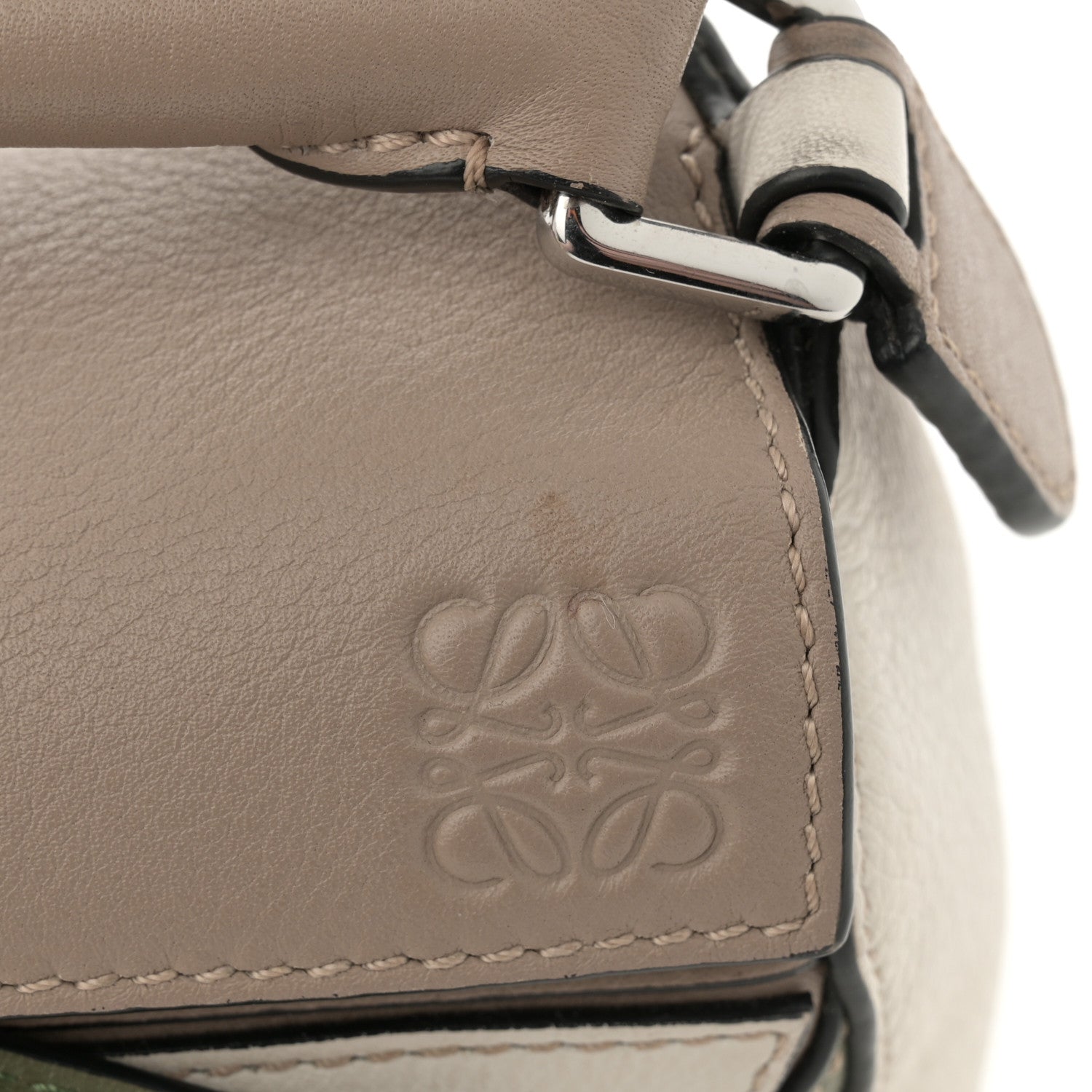 Loewe Calfskin Mini Puzzle Bag Sand Avocado Green 15 of 16