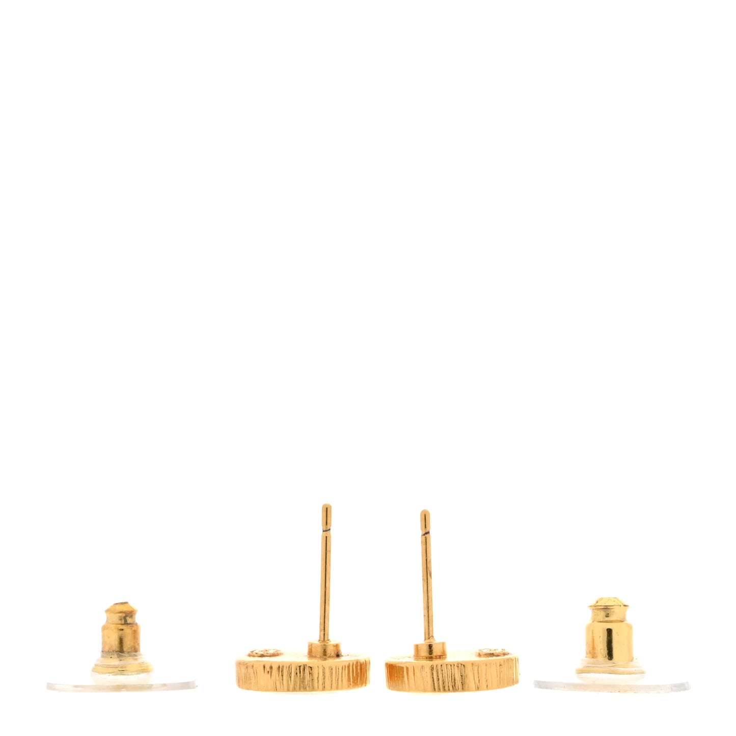 Resin CC Round Earrings Gold Black