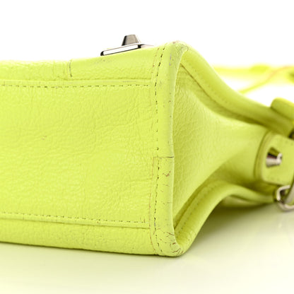 Balenciaga Chevre Silver Metallic Edge Hardware Mini City Acid Green 11 of 20