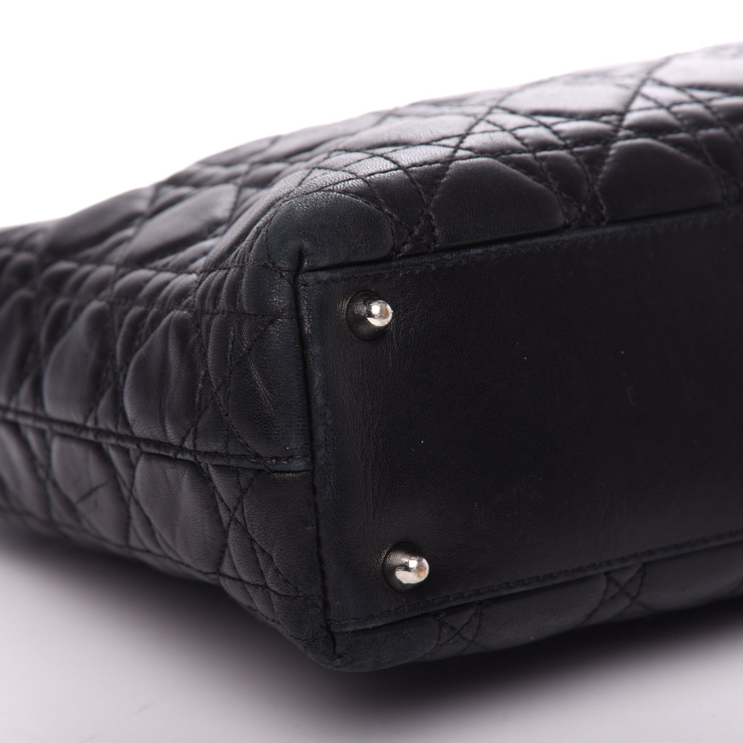 Lambskin Cannage Large Lady Dior Shopper Tote Black