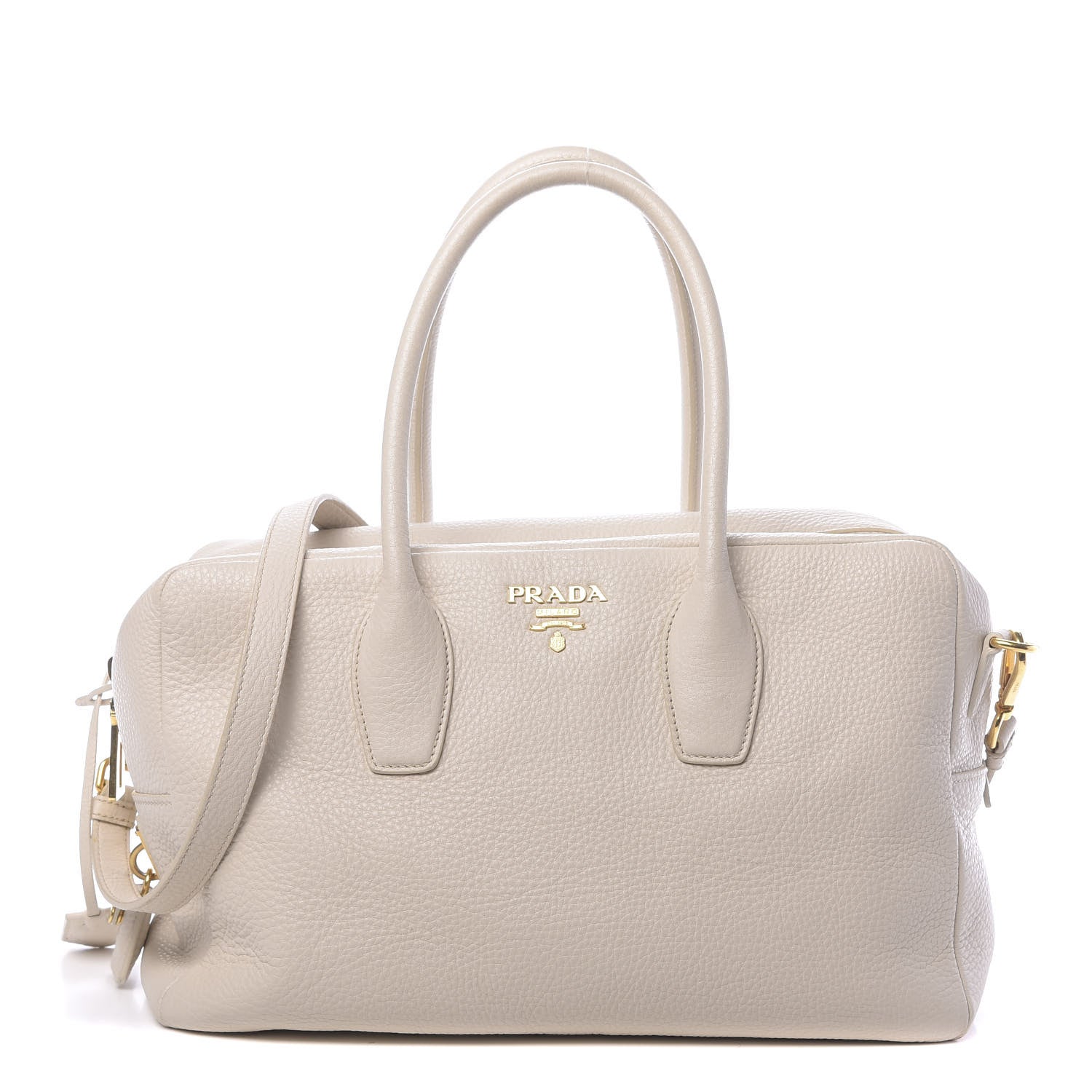 Prada Vitello Daino Top Handle Shoulder Bag Talco 1 of 12