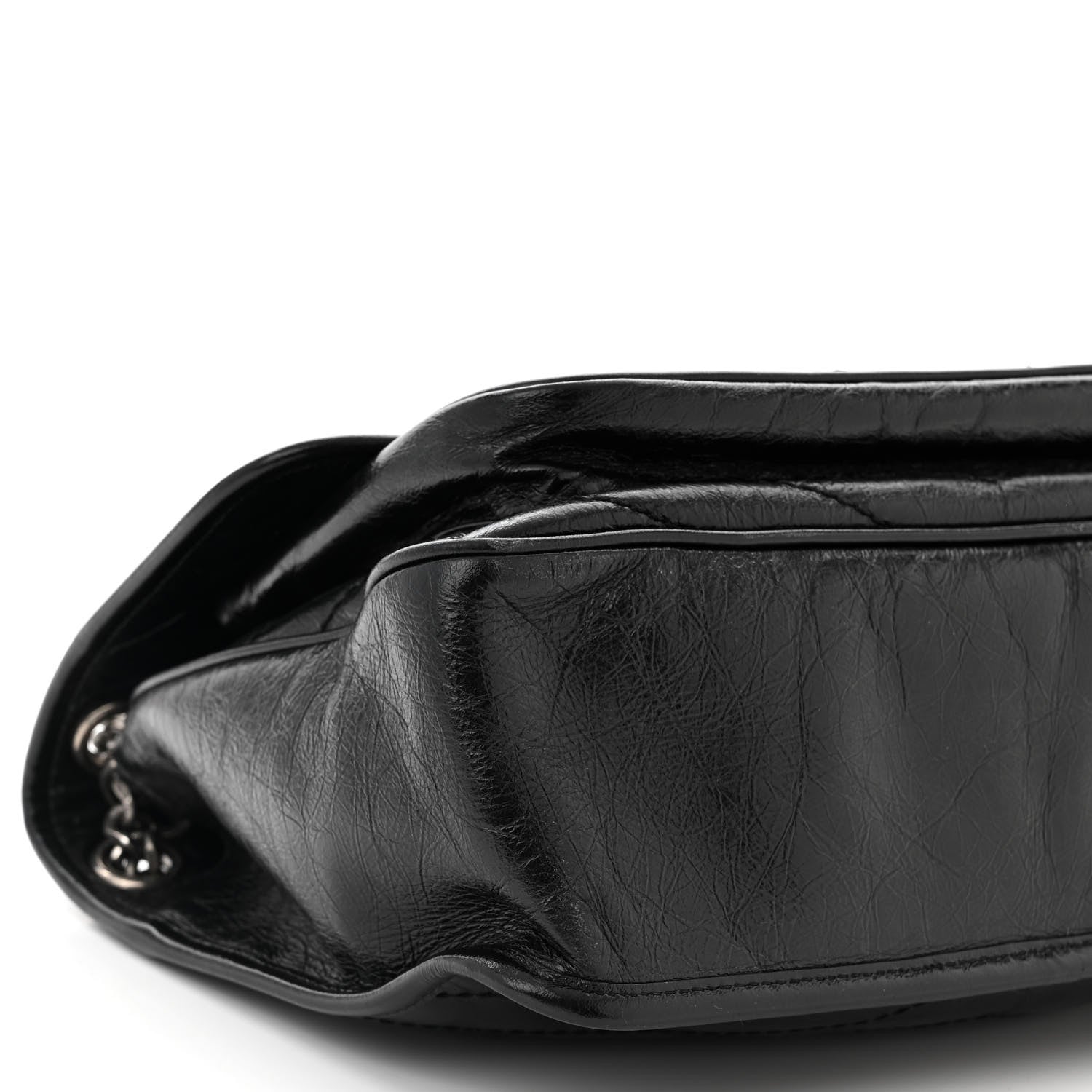 Saint Laurent Crinkled Calfskin Matelasse Monogram Medium Niki Chain Satchel Black 9 of 10