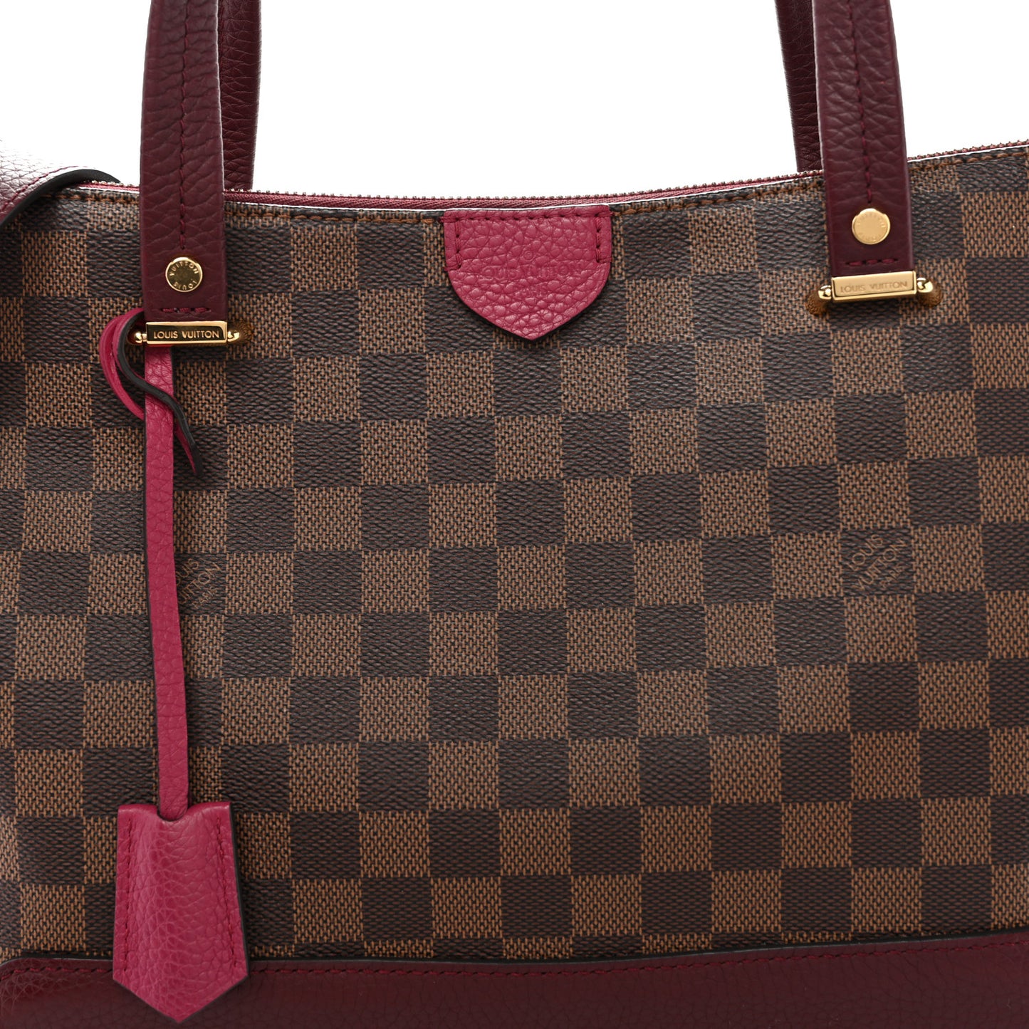 Damier Ebene Cuir Taurillon Hyde Park Fuchsia