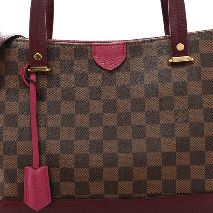 Louis Vuitton Damier Ebene Cuir Taurillon Hyde Park Fuchsia 7 of 9