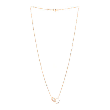 Cartier 18K Pink Gold Diamond Interlocking LOVE Necklace 2 of 3
