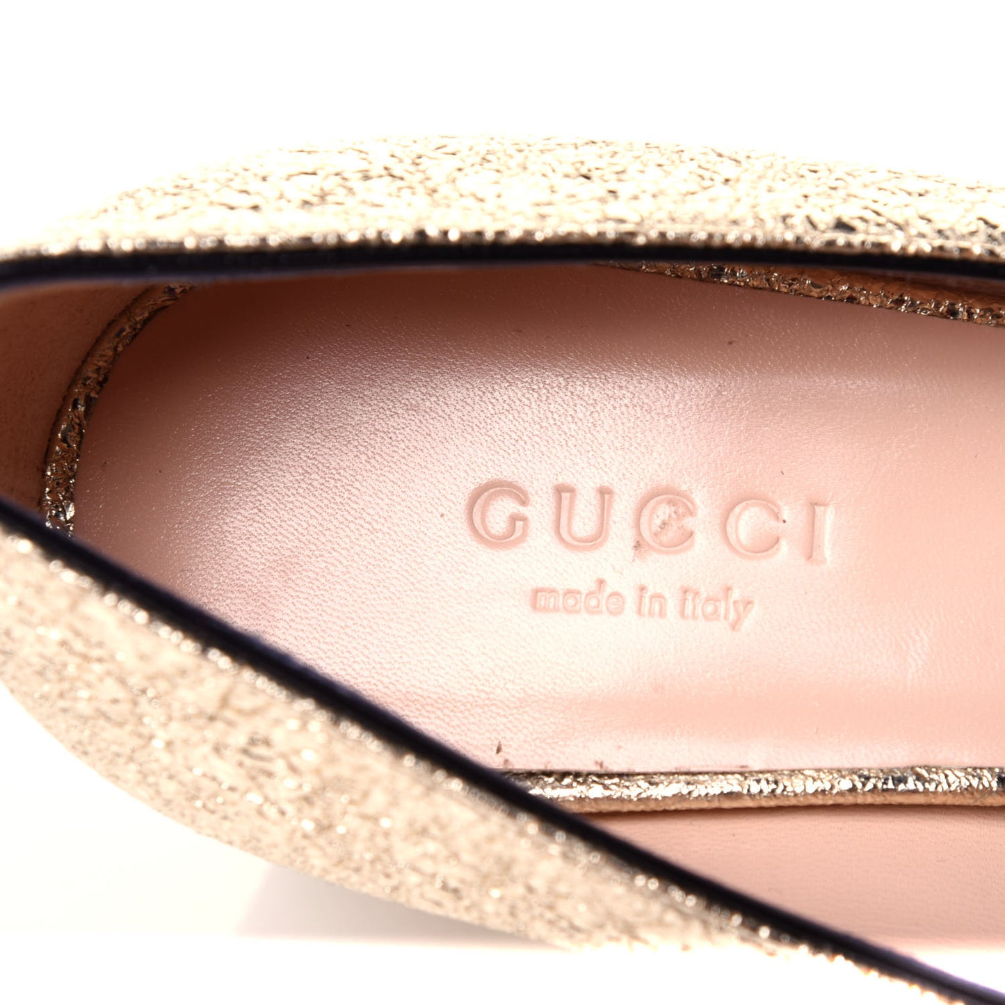 Galassia GG Marmont Fringe 50mm Loafer Pumps 36.5 Platino