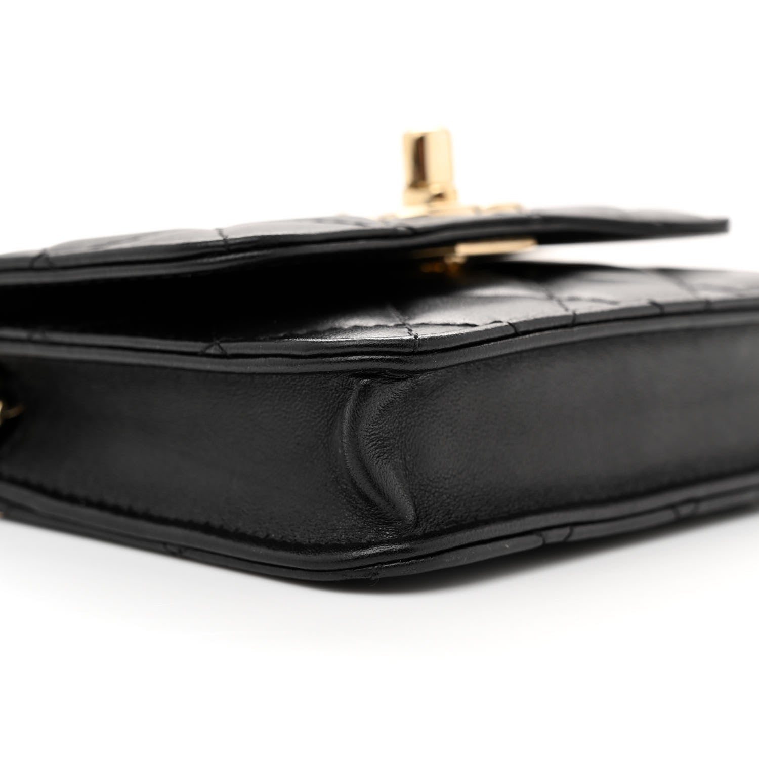 Chanel Lambskin Quilted Trendy CC Card Holder On Chain Black 10 of 11