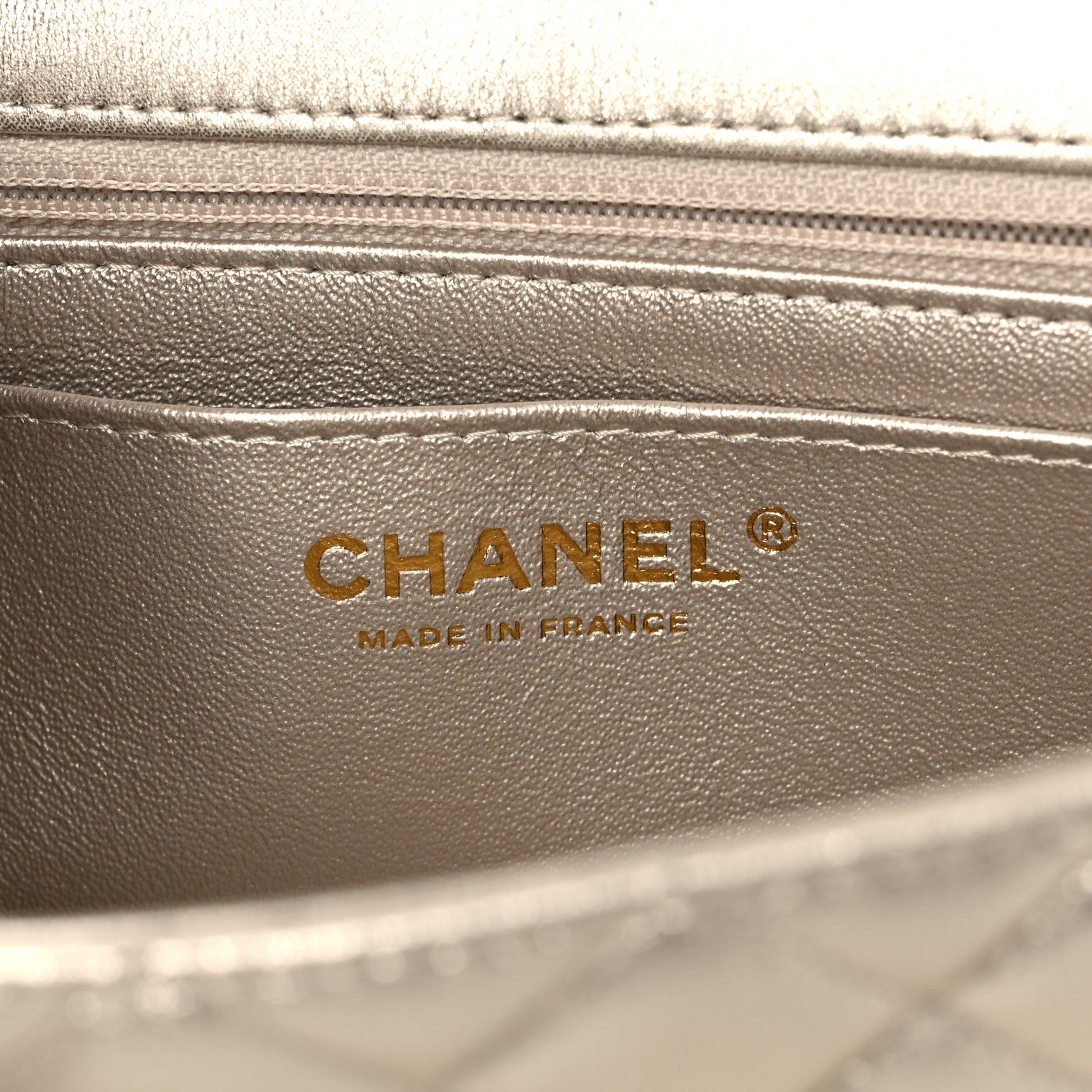 Chanel Metallic Lambskin Quilted Mini Rectangular Flap Gold 5 of 8