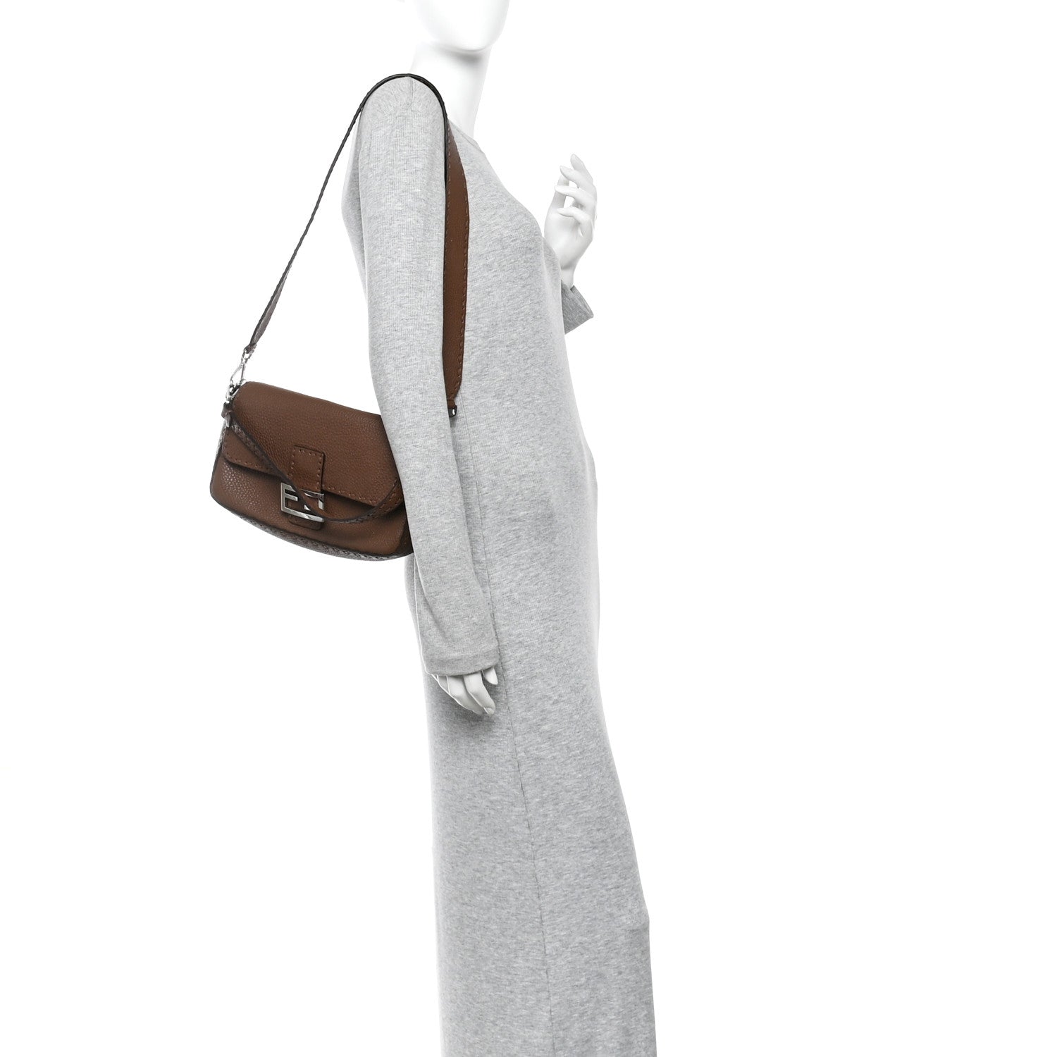 Fendi Cuoio Roma Sellerissima Nappa Sintetica Tape Stitch Baguette Fettuccia 2 of 13