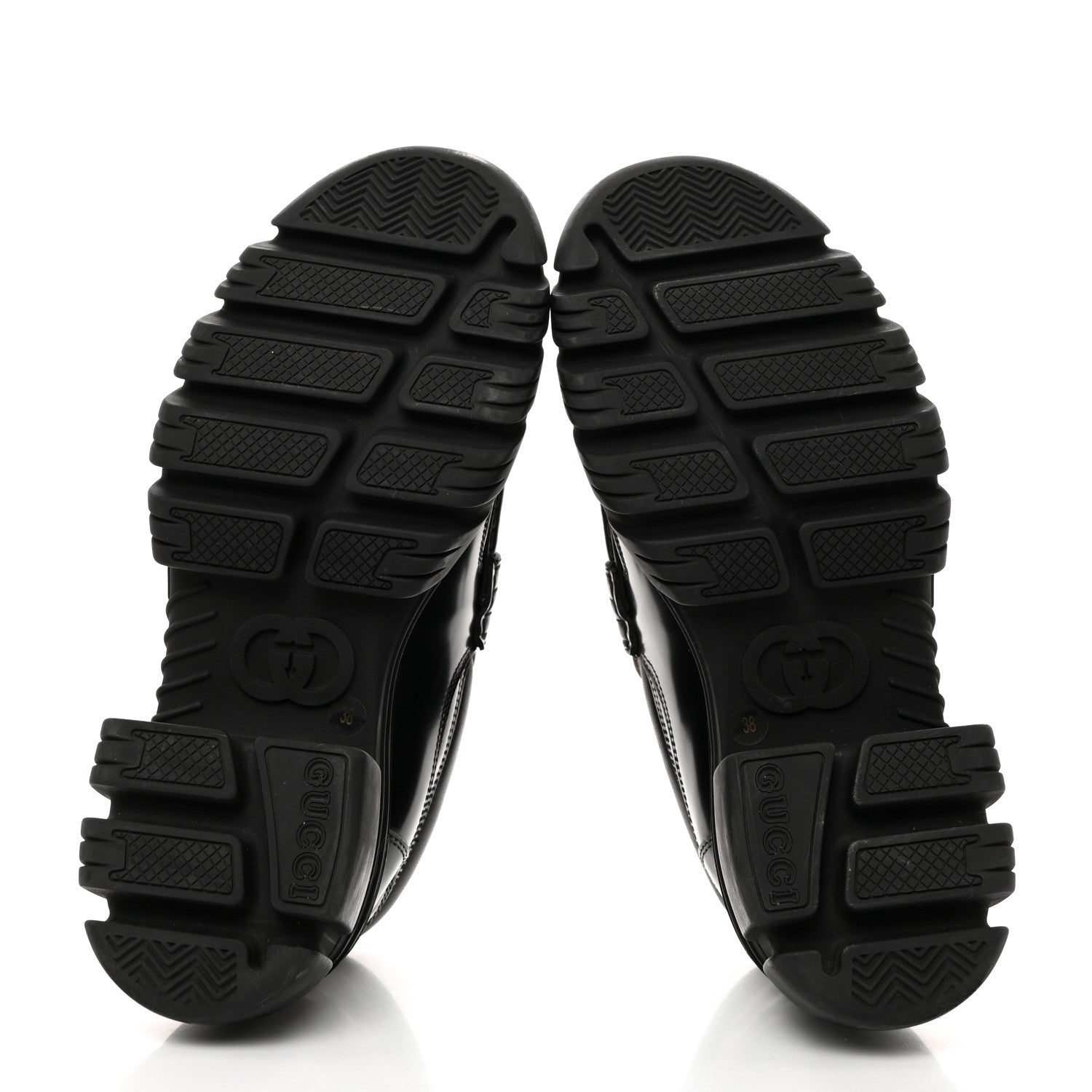 Gucci Magnum Calfskin Nappa Samoa Womens Horsebit Platform Chunky Lug Sole 40mm Loafers 38 Black 5 of 11