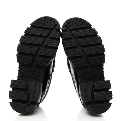 Gucci Magnum Calfskin Nappa Samoa Womens Horsebit Platform Chunky Lug Sole 40mm Loafers 38 Black 5 of 11