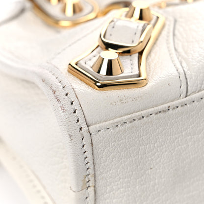 Balenciaga Chevre Gold Metallic Edge Hardware Mini City White 8 of 22