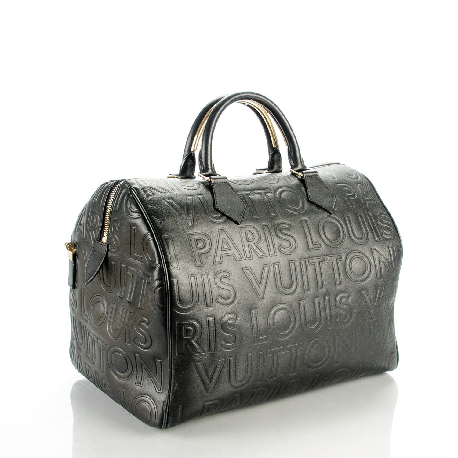 Louis Vuitton Calfskin Embossed Speedy Cube 30 Black 3 of 7