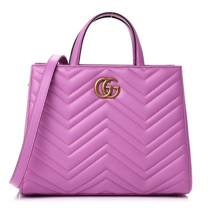 Gucci Calfskin Matelasse Small GG Marmont Tote Candy Mousse 1 of 11
