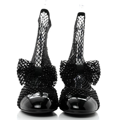 Chanel Resille Strass Kid Suede Patent Mary Jane Short Boots 36 Black 2 of 7
