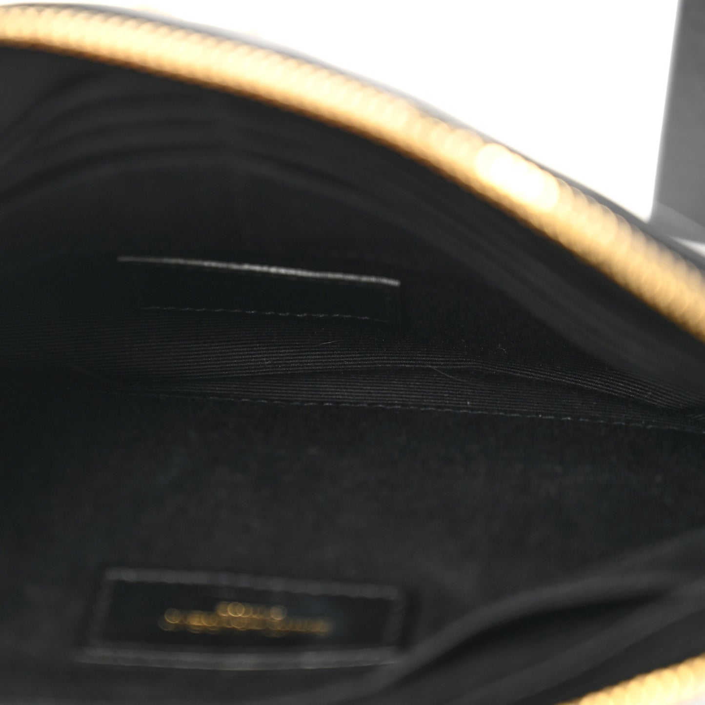 Calfskin Matelasse Chevron Monogram A5 Wristlet Black