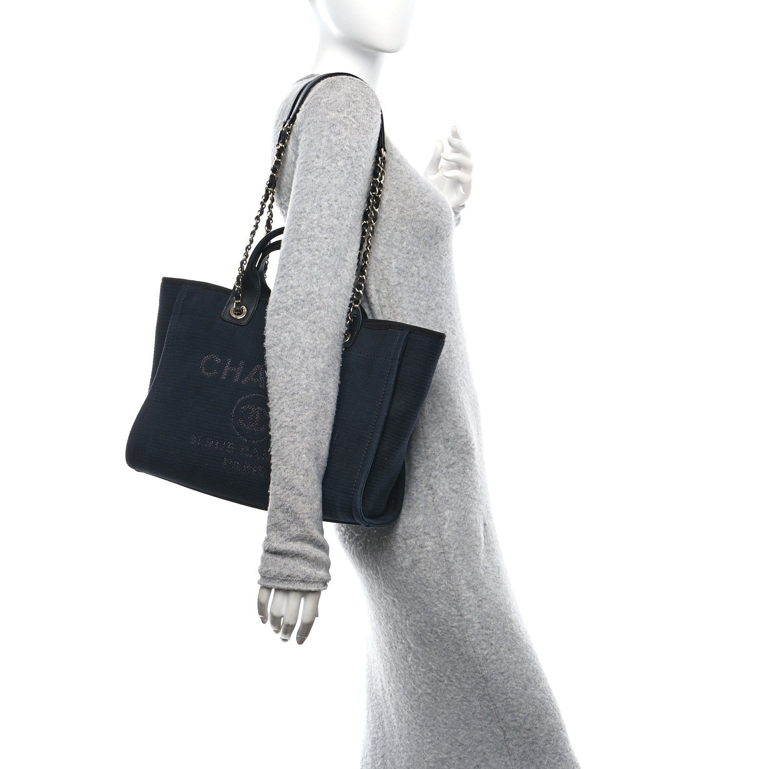 Chanel Mixed Fibers Small Deauville Tote Black 2 of 12