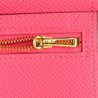 Hermes Epsom Bearn Gusset Wallet Rose Azalee 8 of 9