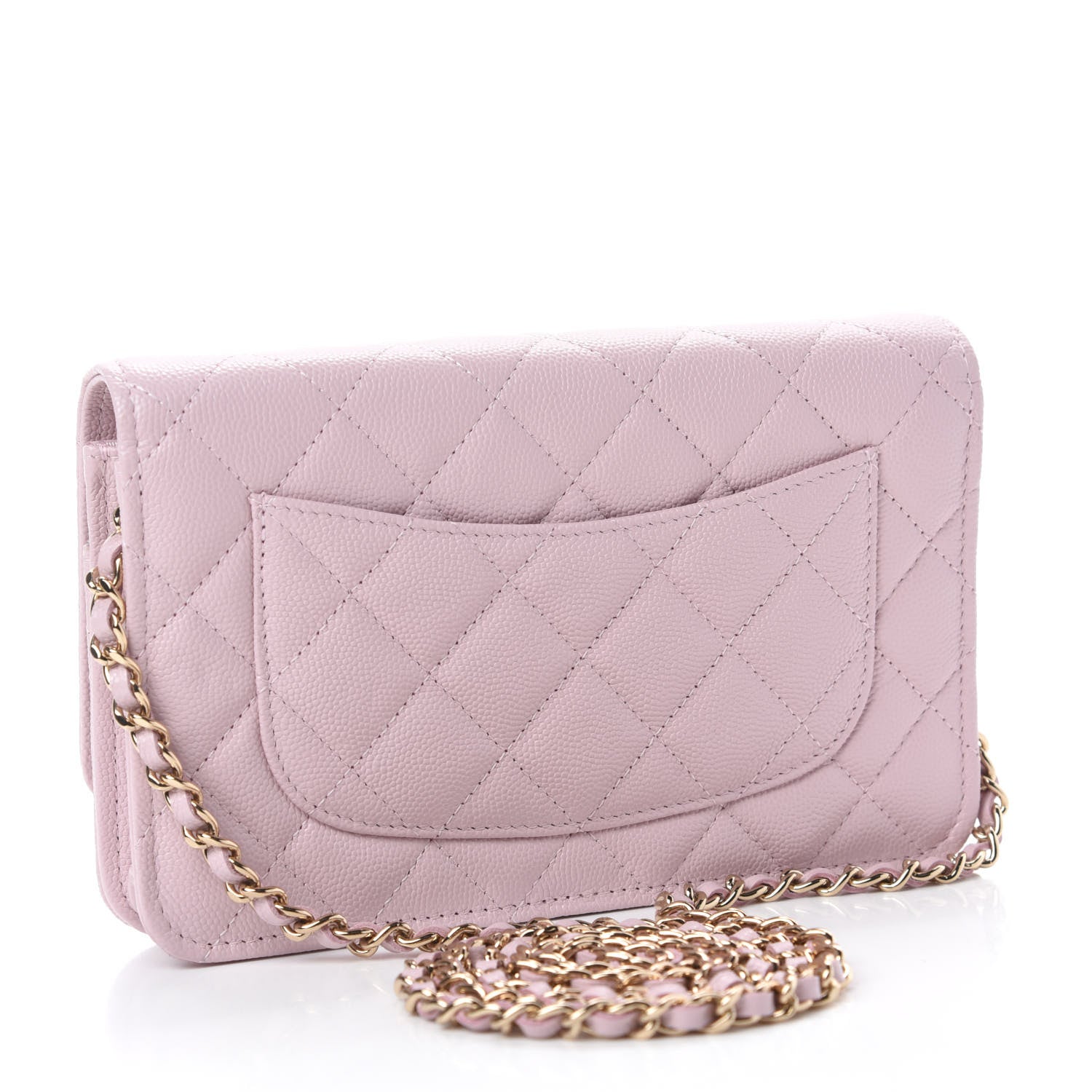 Chanel Caviar Quilted Wallet On Chain WOC Light Pink 3 of 12