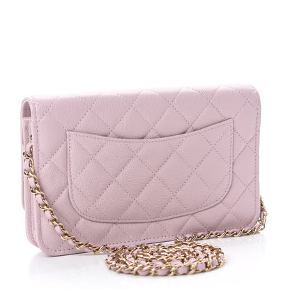 Chanel Caviar Quilted Wallet On Chain WOC Light Pink 3 of 12