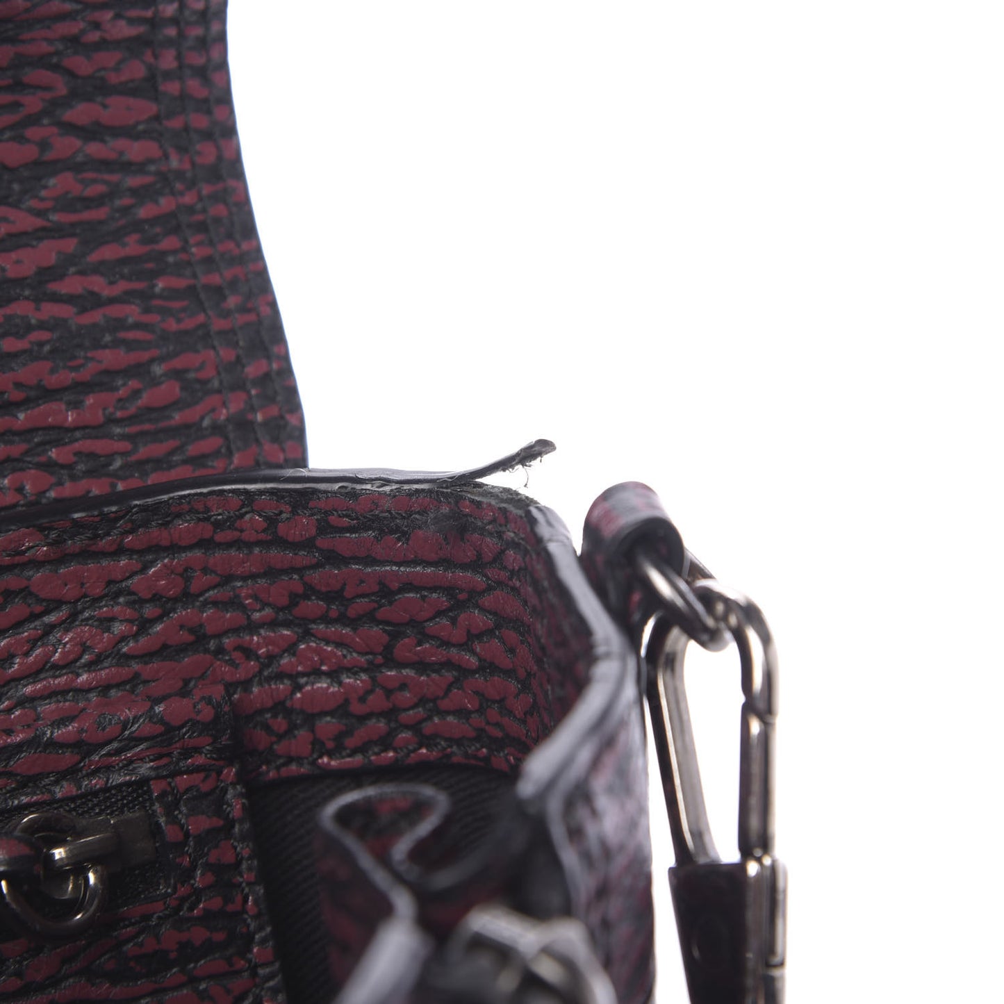 3.1 Textured Calfskin Mini Pashli Satchel Black Red