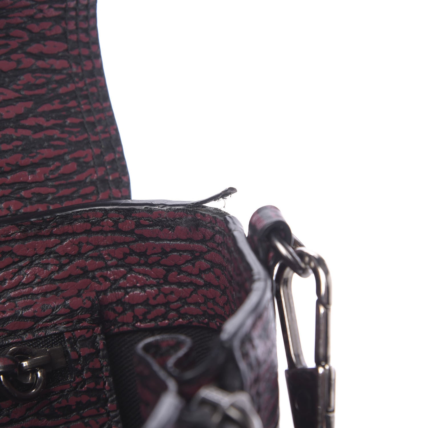 3.1 Phillip Lim 3.1 Textured Calfskin Mini Pashli Satchel Black Red 12 of 13