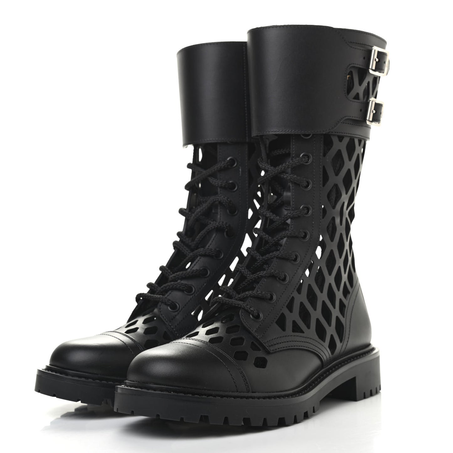 Matte Calfskin Womens D-Trap 30mm Tall Boots 37.5 Black