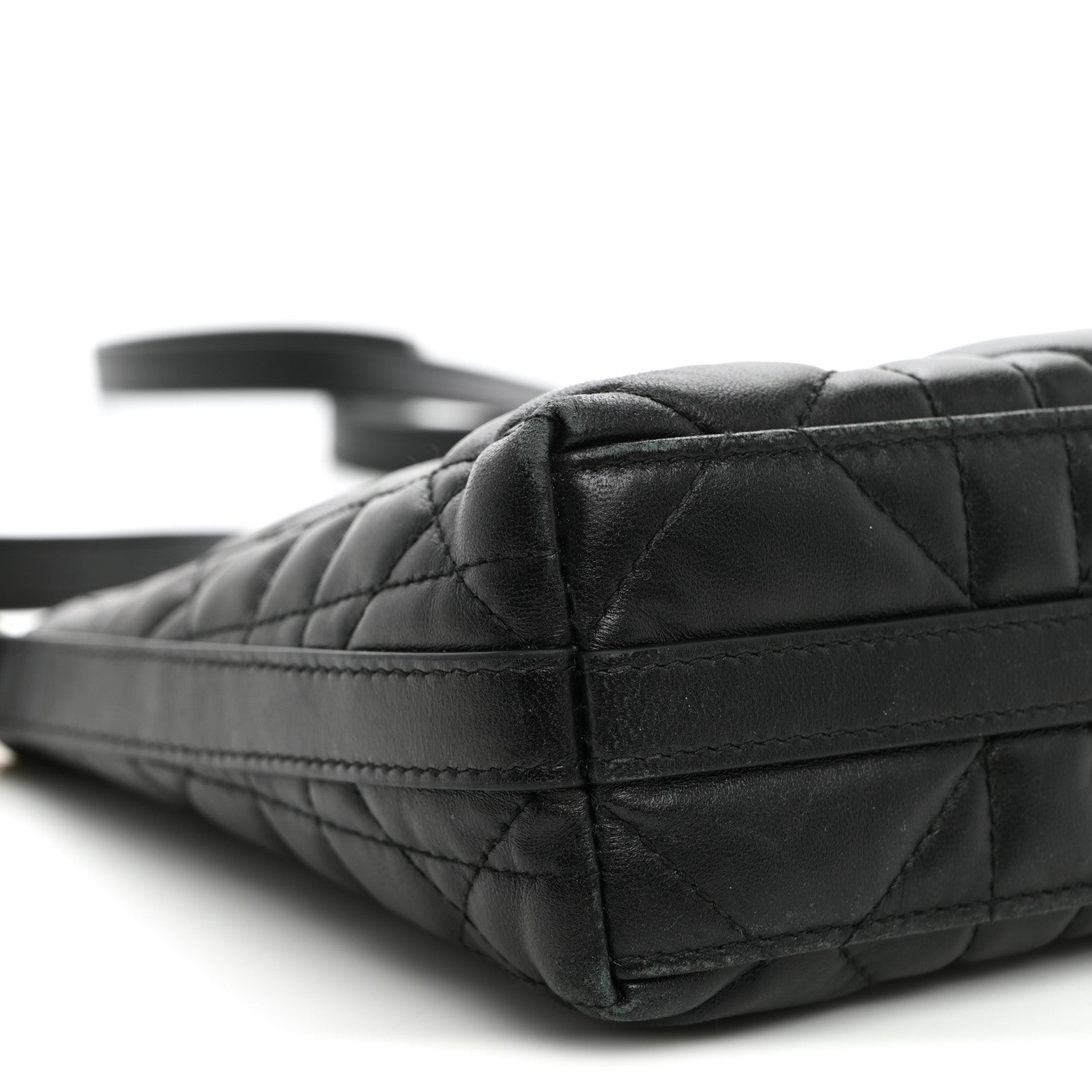 Christian Dior Calfskin Macrocannage Miss Caro Diorling Mini Bag with Chain Black 7 of 10