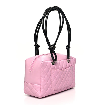 Chanel Calfskin Quilted Large Cambon Bowler Pink Black Pink Black 3 of 15