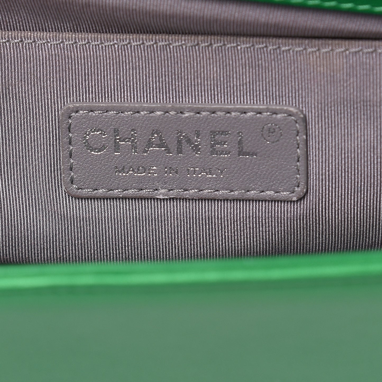 Metallic Calfskin Quilted Medium Boy Flap Green