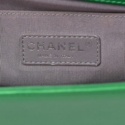 Chanel Metallic Calfskin Quilted Medium Boy Flap Green 6 of 17