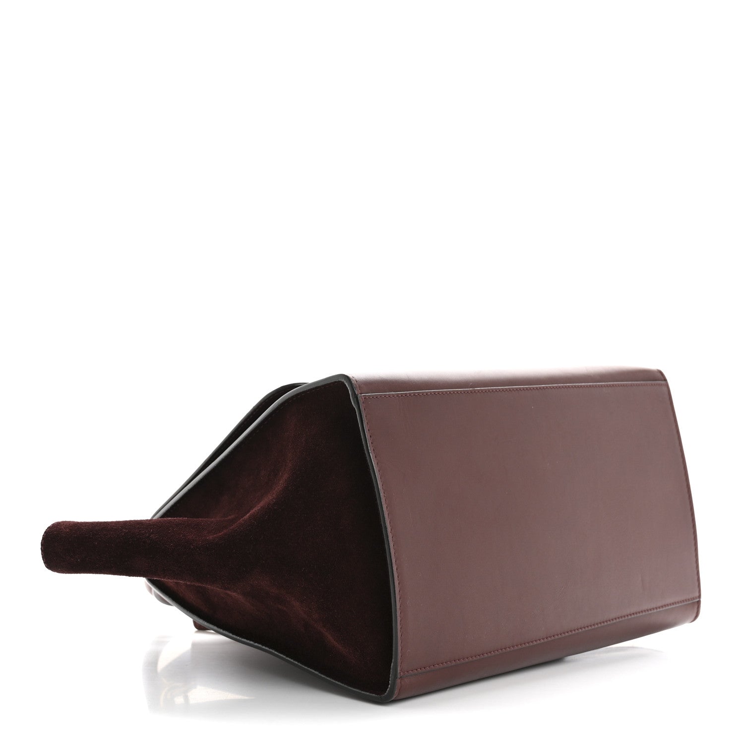 Celine Smooth Calfskin Suede Medium Trapeze Burgundy 4 of 13
