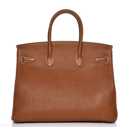 Hermes Natural Barenia Faubourg Birkin 35 Fauve 37 of 38