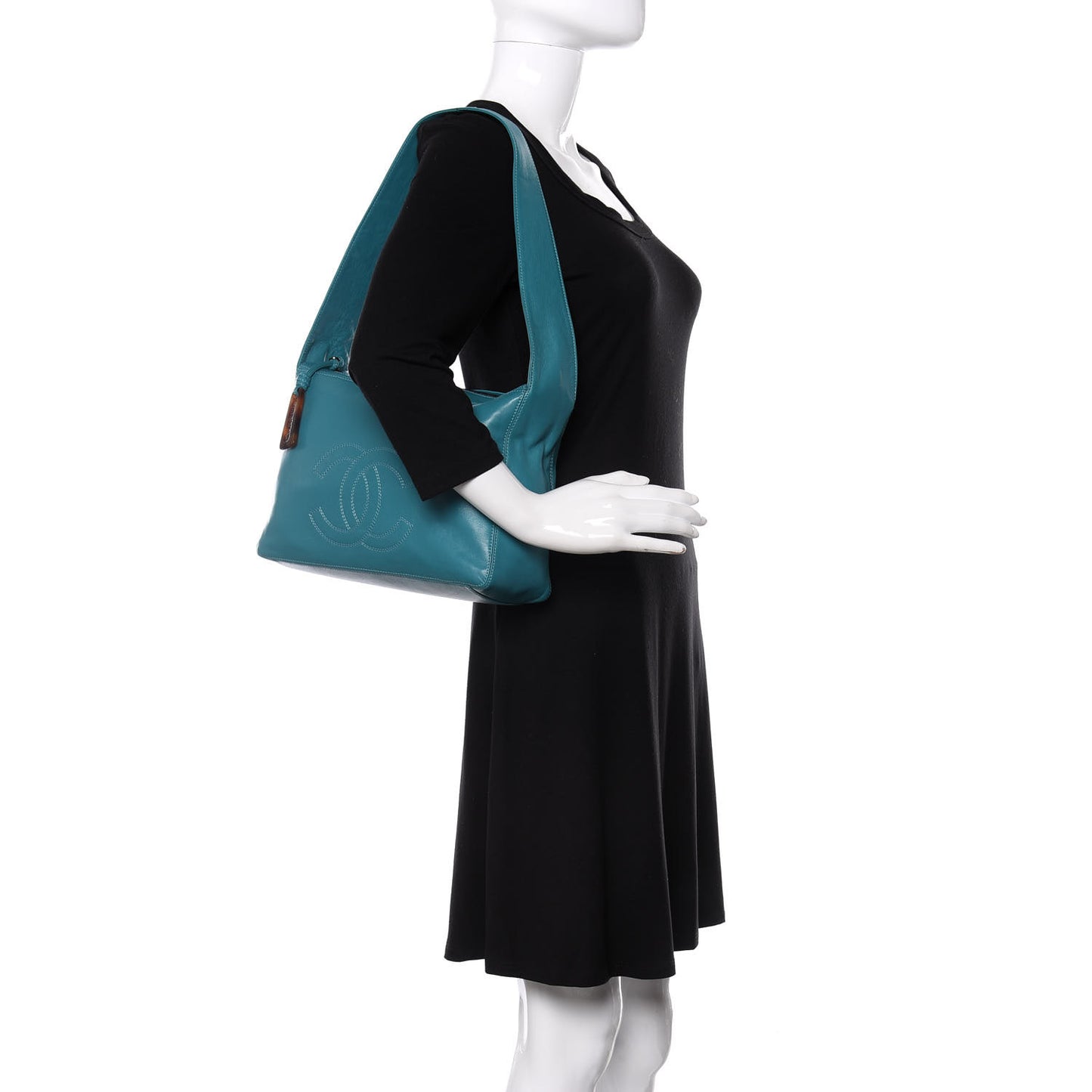 Lambskin CC Shoulder Bag Blue