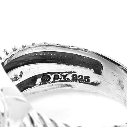 David Yurman Sterling Silver Diamond Black Onyx 11mm Albion Ring 56 7.5 4 of 5