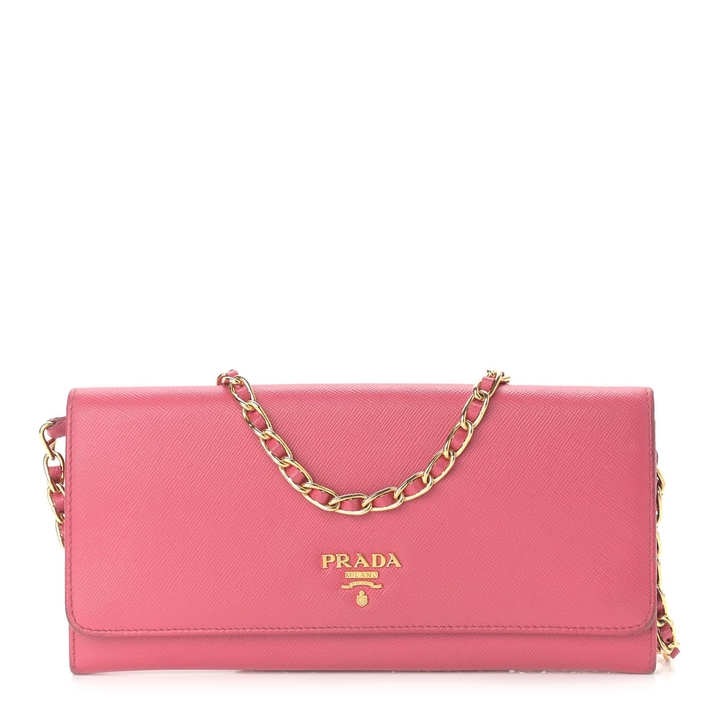 Saffiano Metal Oro Chain Wallet Peonia